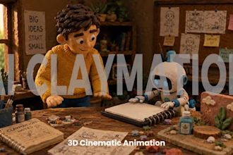 create modern 3d ai claymation stop motion 3d clay animation video for brands