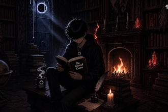 do book cover illustrator dark fantasy and anime style