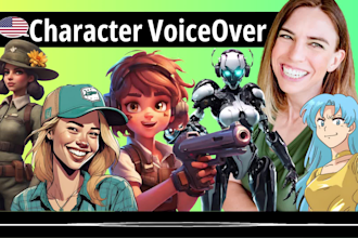 record and edit a believable english female animation character voice over