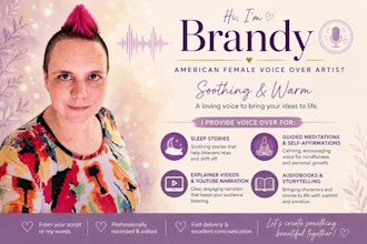 record a soothing female american voice over