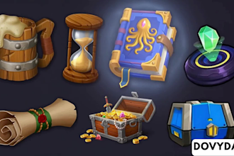 design game icons, 2d 3d icons, fantasy rpg ui and app icons, 2d 3d assets