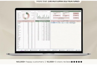 create editable excel, google sheet, budget invoice, financial planner dashboard