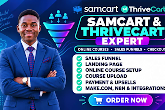 migrate landing page to samcart thrivecart sales funnel online course creation