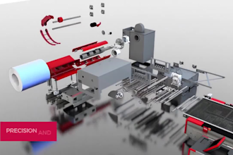create 3d industrial machinery animation, cnc machine animation video