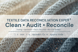 clean, audit and reconcile textile production data in excel