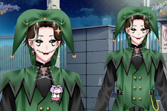 create custom male or female vtuber live 2d model furry anime streaming vtuber