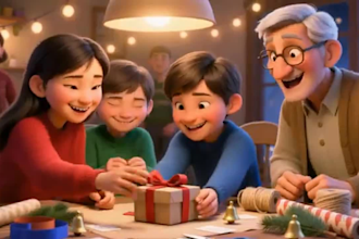 create a stunning ai christmas video animation greeting or intro kids ai video