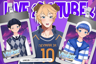 create a custom male vtuber live2d model with rigging for streaming