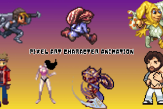 do 2d pixel character animation, sprite sheet, tileset, aseprite for video games