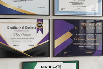 create professional modern award and diploma certificate