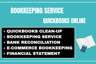 do USA bookkeeping quickbooks cleanup and bank reconciliation for small business