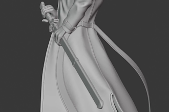 sculpt 3d character model, miniature, head bust, 3d face for 3d printing