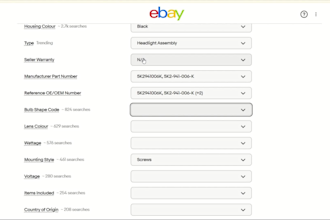 do ebay automotive auto parts listings with compatibility