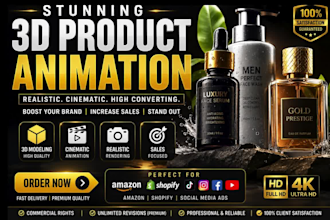 design high quality 3d product animation video for marketing