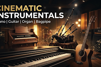 create cinematic piano, guitar, organ and bagpipe instrumentals for your project