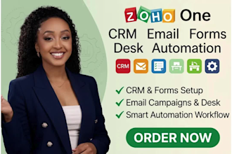 zoho CRM setup, zoho automation, zoho commerce and campaign zoho website design