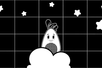 create game trailer animation, kids cartoon, line art video, mascot video, bw
