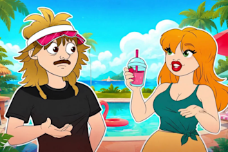 2d 3d animation, character animation and cartoon animated video, music video