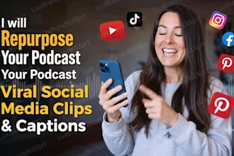 repurpose your podcast episodes into viral social media clips and captions