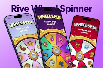 create interactive rive wheel spinner animation for web flutter app saas game