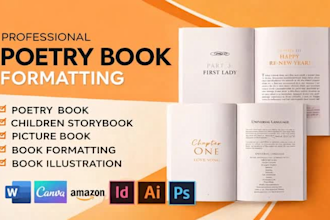 design poetry book formatting poem children story book illustration book cover