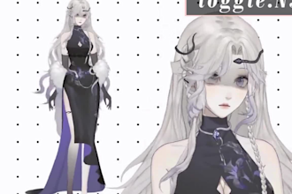 draw and rig 2d vtuber model, live2d vtuber model 2d vtuber rigging live2d