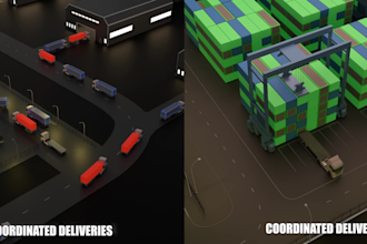 model, render logistics, transportation systems , statistics and analysis