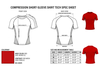 create activewear tech pack fashion designer compression shirt tech pack design