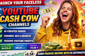 lunch youtube automation cash cow channel for earning with ai facelss video