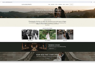 wedding photographer venue squarespace website for 2027 bookings