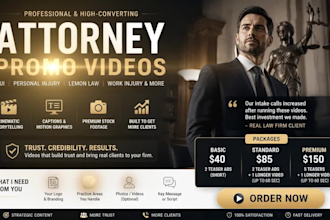 create personal injury dui lemon law attorney promo videos