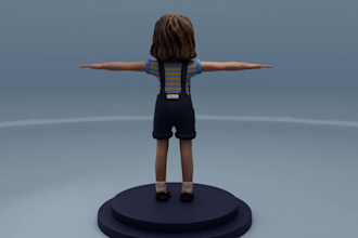 design and model a custom stylized 3d character for game or animation in blender