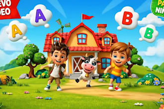 create cash cow kids learning video animation, spanish youtube kids learning