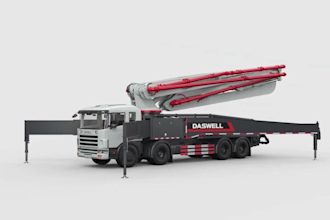 create 3d industrial animation, construction equipment animation concrete pump