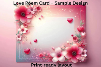design a beautiful custom english poem card for any occasion