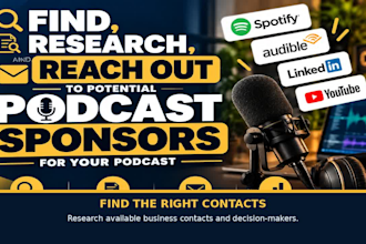 find, research, and reach out to potential podcast sponsors for your podcast