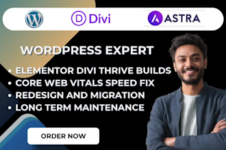 wordpress elementor divi thrive website fix redesign speed optimization canva