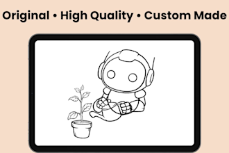 draw cute kawaii cartoon and animal illustration