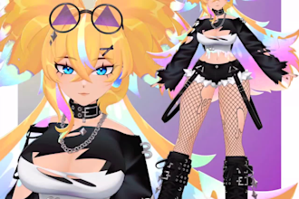 vtuber model, live 2d vtuber model, vtuber model and rigging for streaming