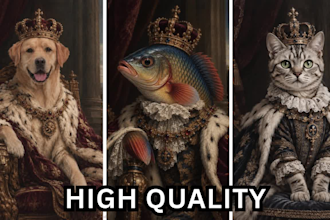 create a custom royal portrait of your pet