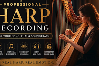 record emotional harp music for songs film meditation and ambient projects