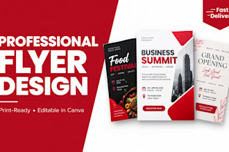 design a professional flyer in canva with editable files