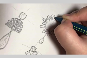 design hand drawn jewlry sketch for cad necklace sketch jewellery ring sketch