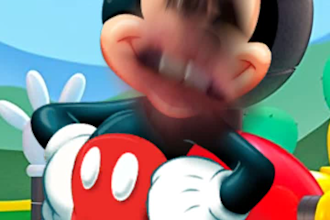 do a mickey mouse voice behind a mickey snapchat filter