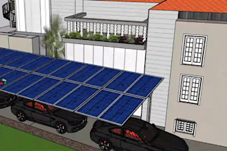 create a professional 3d solar pv layout and design using sketchup
