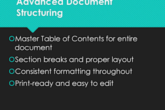 professionally format large documents with toc pagination