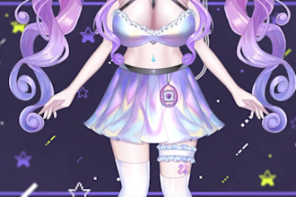 be vtuber artist for live2d pro rigging vtuber model art, live2d rigging, anime