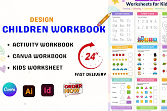 do children workbook canva workbook kids worksheet activity book for amazon kdp