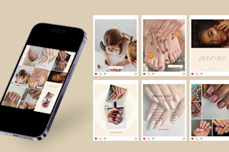 design posts and stories for nail salons