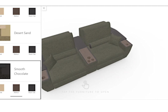 create a 3d sofa configurator using threejs and webgl